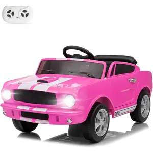 Winado 12V Licensed Shelby Electric Car for Kids, Battery Powered Ride On Toy for Toddlers with Remote Control, Upgrade Panel, Bluetooth, Shock Absorbers, Safety Belt, 3 Speeds, LED Lights