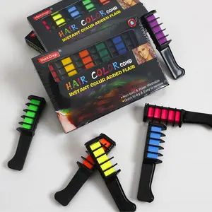 MeiduGaga 6 Color Hair Chalk for Girls Makeup Kit with Comb - Temporary Hair Color Dye Gel for Parties & Christmas Gifts