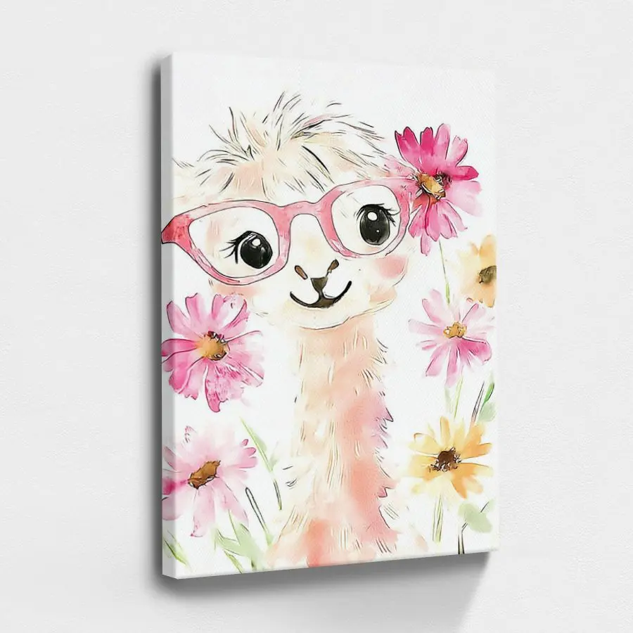 Llamas Printable Wall Art, Digital Download, Nursery Decor, Alpaca Wall Art, Llama Prints, Bedroom Decor, Llama Poster, Animal Wall Art, Framed Wall Art, Wrapped Canvas Poster Vintage Prints - Framed, Vertical Wood Artwork