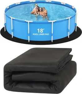 VINGLI 18 FT Round Pool Liner Pad for Above Ground Swimming Pools, Extra Thick Swimming Pool Liner, Prevent Punctures, Weed Barrier, Black