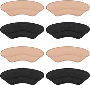 Heel Pads for Shoes That are Too Big, Heel Inserts for Women, Heel Grips for Womens Shoes, Heel Protectors, Heel Cushion Liners for Blisters Loose Shoes, Shoe Fillers (Foam RosybrownBlack 4Pairs)
