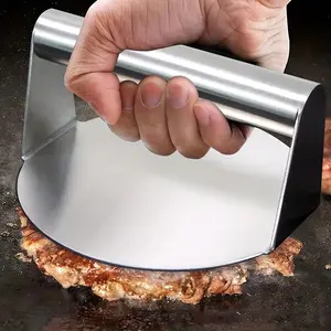 Stainless steel hamburger stamper-anti-stick steak, hamburger maker, ergonomic handle design, uniform meat pressing effect-modern kitchenware for barbecue, home and professional kitchen, easy to clean surface, (available in 4 seasons)
