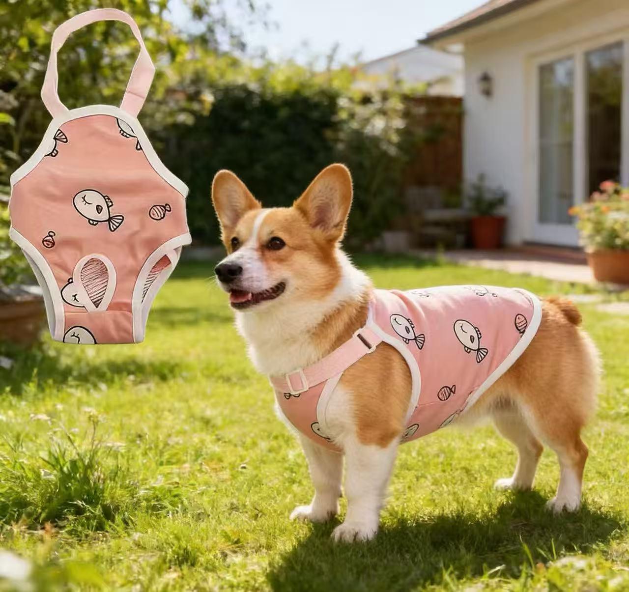 [Washable Dog Diapers] Reusable Dog Sanitary Pants - Adjustable Dog Menstrual Clothing, Breathable Mesh Design, Comfortable Fit, Suitable for All Sizes of Dogs During Menstruation, Female Dog Pet Diapers, Polyester Fiber Material