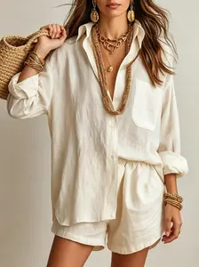 Boho Chic Women's Relaxed Summer 2 Piece Outfit, Elegant Cozy Aesthetic Loungewear Set, Sophisticated Minimalist Daily Style Co-ord Mother's Day Gift