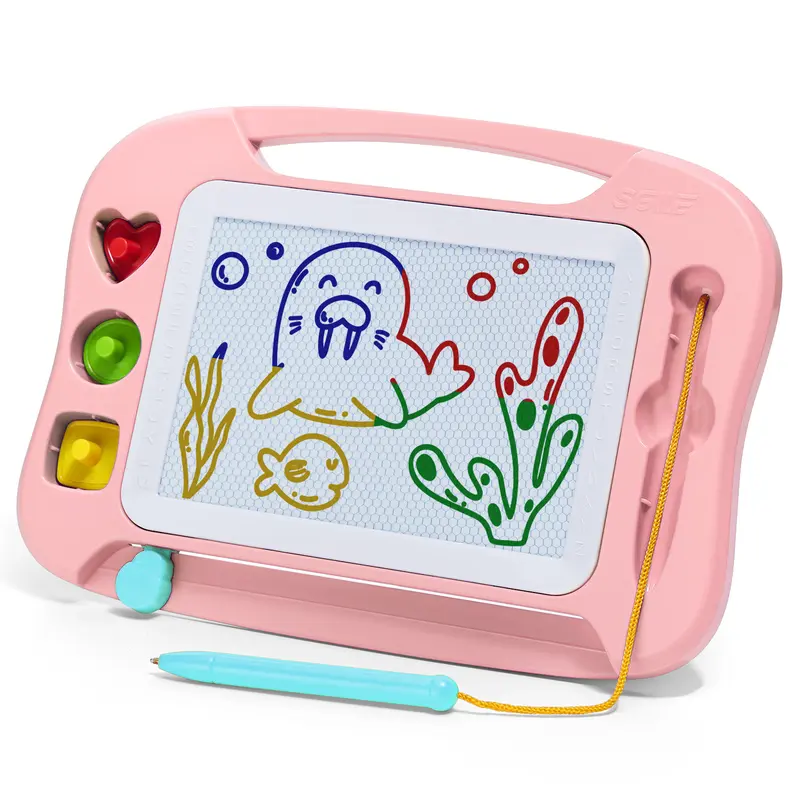 SGILE Unisex Toddlers' BPA-Free Magnetic Drawing Board Set - 16x13 Inches Art Drawing Toy with Magnet Pen, 3 Stamps, Creative Play & Learning for Toddlers Educational Gift