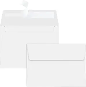 50 Packs of A7 envelopes for invitation, 5x7 envelopes for Cards-Self Seal, Square Flap, Great for Wedding, Baby Shower, Mailing, Birthday Party (white)