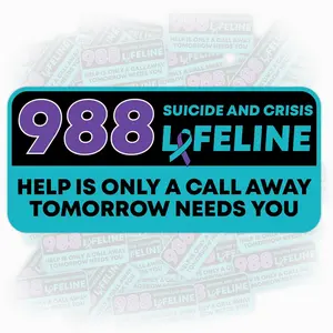Call 988 Suicide Prevention Bumper Sticker Crisis Lifeline Awareness Vinyl Car Decal Mental Health Waterproof Sticker 40M