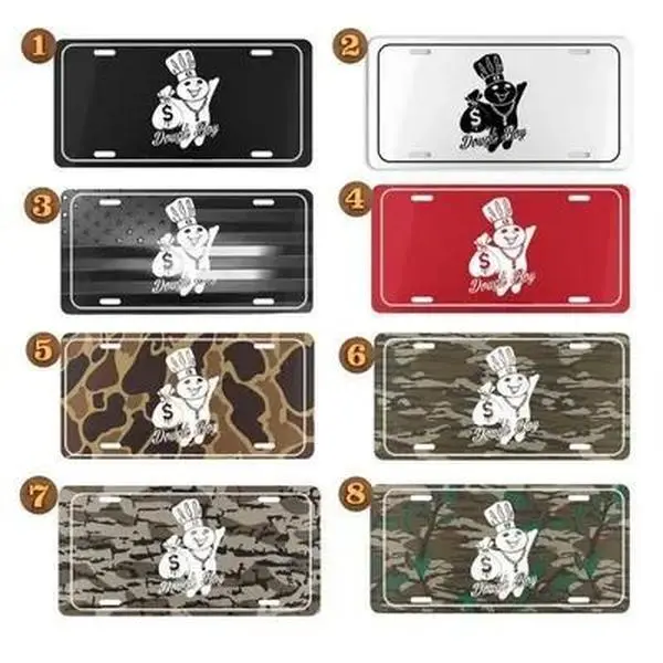 Lucky Chef Money License Plate, 12 x 6 Aluminum Vanity Plate, Cartoon Cook Design, Novelty Vehicle Tag, Funny Gift Idea
