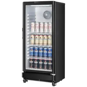 VEVOR Commercial Merchandiser Refrigerator, 5.7 CU. FT Glass Door Display Refrigerator Upright Fridge, Beverage Refrigerator Cooler Merchandiser with 3 Adjustable Shelves and Soft LED Light, Black