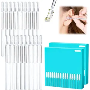 48 Pcs Earwax Removal Adhesive Swabs Ear Wax Removal Tool & Ear Cleaning Tool Kit, with Gentle Removal Stick for All Ages