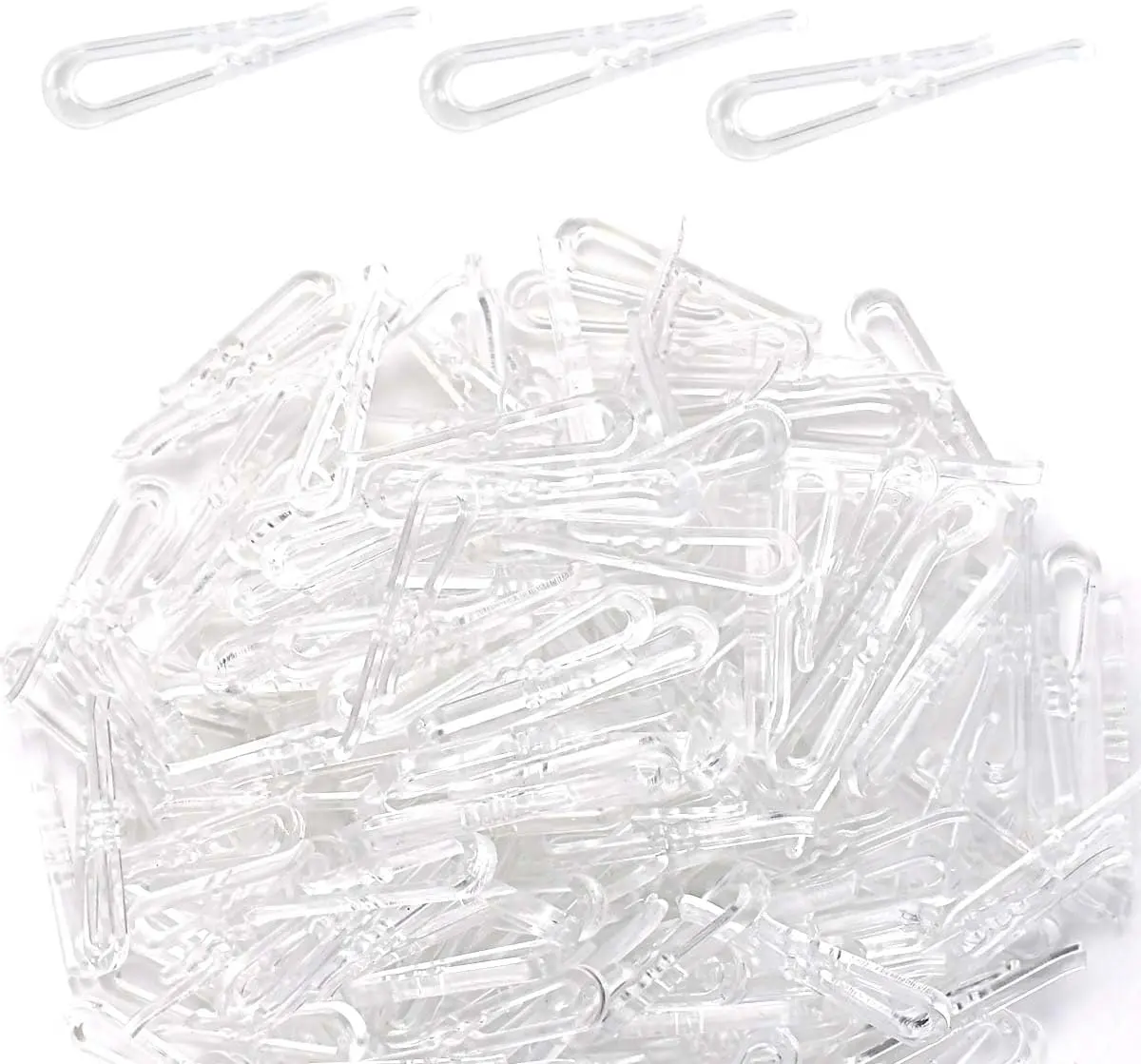 200 Pcs Clear Plastic U Shape Alligator Clips Folding Clip for Shirt Pants Ties Socks Shirts Fabric Clip with Teeth Transparent Plastic Clothespins.