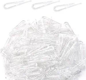 200 Pcs Clear Plastic U Shape Alligator Clips Folding Clip for Shirt Pants Ties Socks Shirts Fabric Clip with Teeth Transparent Plastic Clothespins.