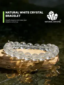 Delicate Natural Clear Quartz Lotus Bracelet  Wearing a clear quartz lotus symbolizes carrying beautiful wishes, attracting good fortune into life, helping dreams come true and bringing blessings. Guides rational planning; handcrafted carefully, can be s