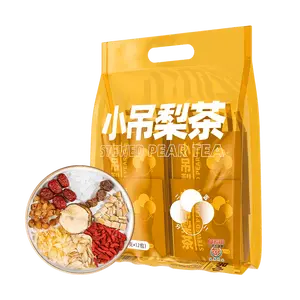 Pear Herbal Tea Bags - Soothing Sore Throat, Hydrating & Refreshing with Red Dates, Longan, Snow Pear, Hawthorn, Lily, Goji Berry, Licorice Root, Tremella, Honey Dates, Plum - 10g x 12 Packs