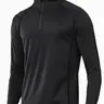 Men's Long Sleeve Quarter Zip Fleece Lined Running Shirt, Moisture-Wicking Quick-Dry Pullover, Slim-Fit Sportswear for Outdoor Workout, Athletic Sports Clothing, Sports Top, Sport Activewear, Fitness Sport Top, Athletic Apparel, Athletic Clothes
