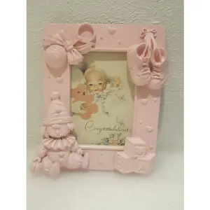 Vintage Pink Baby Picture Frame Nursery Decor