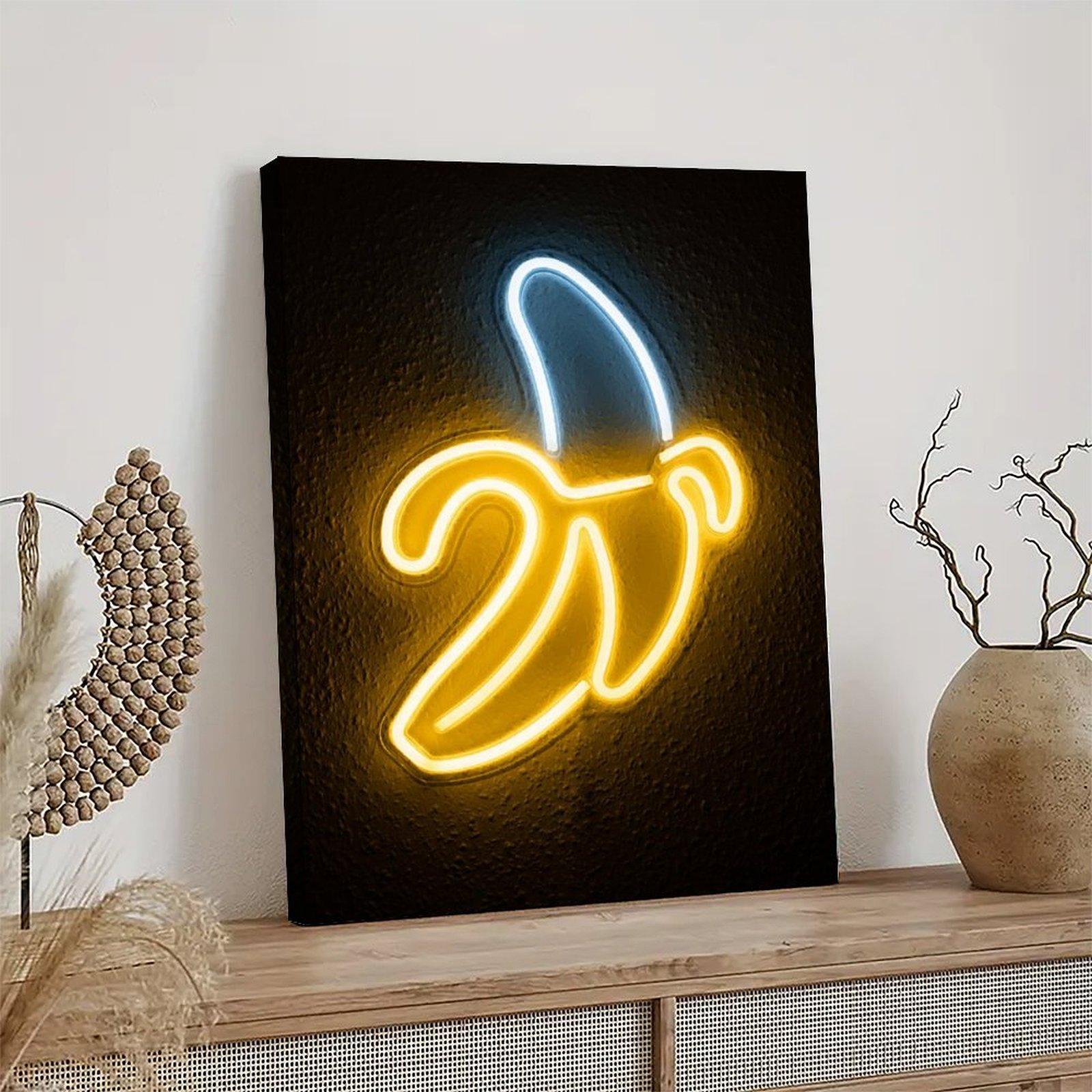 Art Poster Neon Sign Banana Poster Decorative Painting Canvas Wall Art Picture Print Modern Family Bedroom Decor