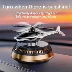Solar-Powered Helicopter Car Air Freshener, Rotating Diffuser Car Ornament, Car Truck Auto Decor, Home Interior Decoration