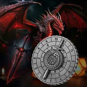 Rotating Dnd Dice, Dragon Sword Steampunk Compass Design, Dual-Sided, Perfect for Dungeons & Dragons Role-Playing Board Games