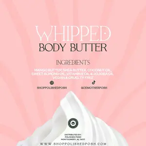 Organic Whipped Body Butter - Natural Formula for Soft, Creamy Skin - Ideal for Daily Use
