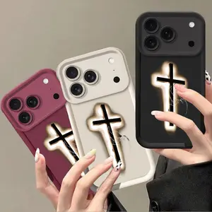 Camouflage Cross Jesus Soft TPU Full Coverage Smartphone Case, Shockproof Cellphone Protector, Drop-Resistant Accessory, Compatible with iPhone 17 Pro Max, 16, 16 Plus, 15, 14, 13, 12, 11