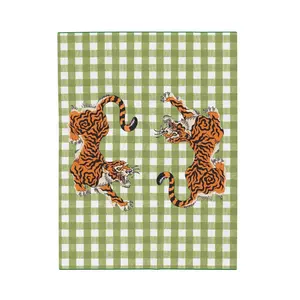 Green Tiger Blanket Throw, Trendy Retro Cozy Throw Blanket, Home Decor, Animal Tiger Lover Daughter Gift, Maximalist Dopamine Decor