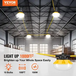 VEVOR  100FT Construction String Lights 100W 10000LM Connectable Waterproof
