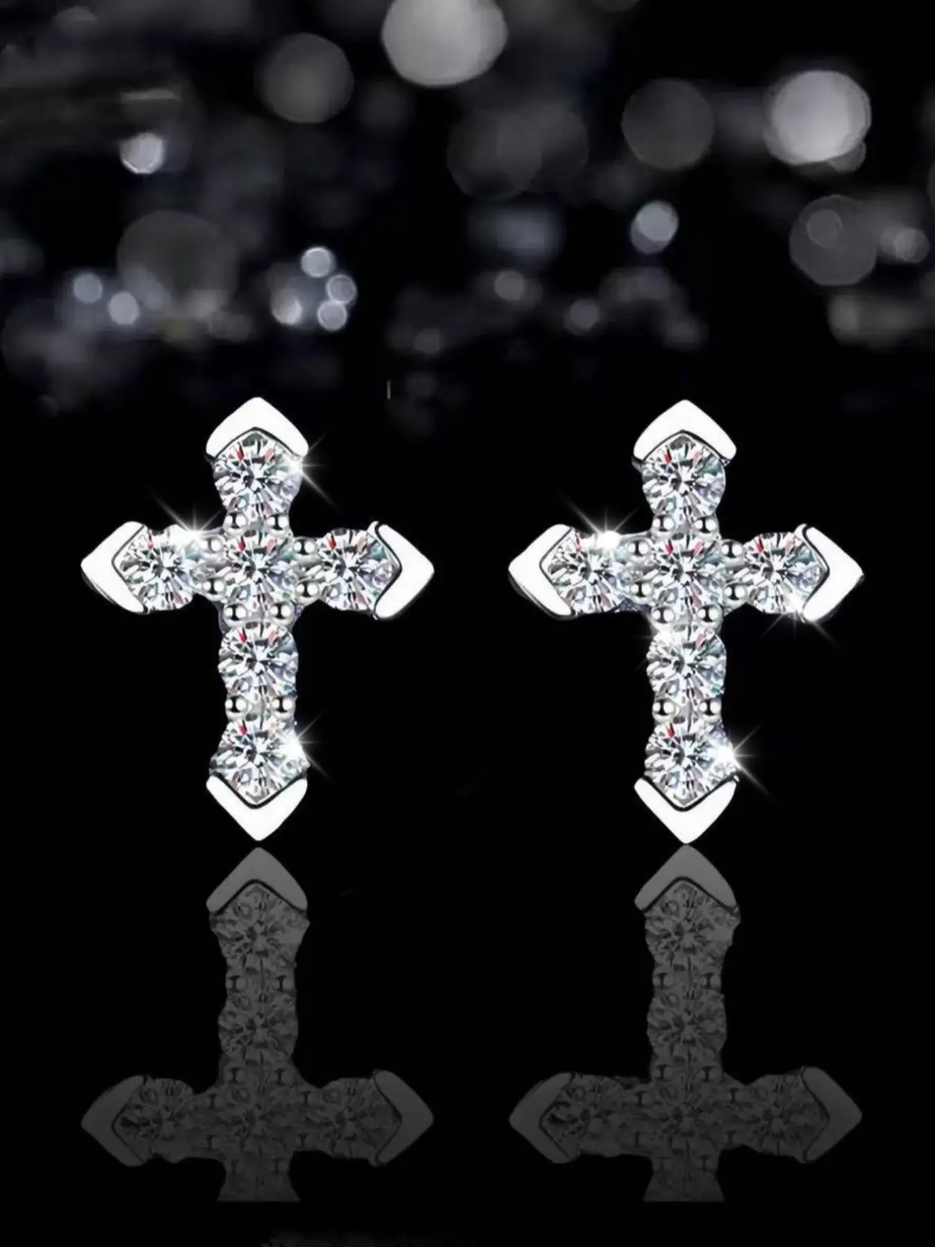 The unique rhinestone cross earrings specially designed for women, light luxury and elegant, Fashionable Earrings, Casual Trendy Jewelry, suitable for daily party wear, the perfect choice for gift giving, Statement Earrings