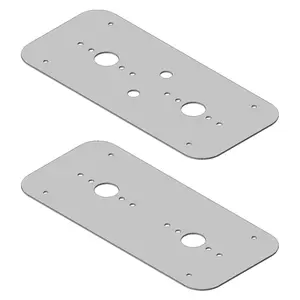 Stainless Steel Dome Light Plate with Radiused Corners and 2 Watermelon Light Holes for Peterbilt and Kenworth