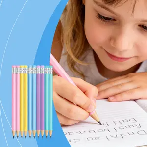 10pcs Candy Ribbon Eraser Pencil Macaron Color Drawing Learning Writing Convenient Stationery Pencil