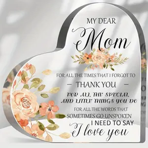 Mother Thank You Gift from Daughter My Dear Mom Sign for Women heart-shapedA Keepsake with Aprreciation  for Mother Mommy