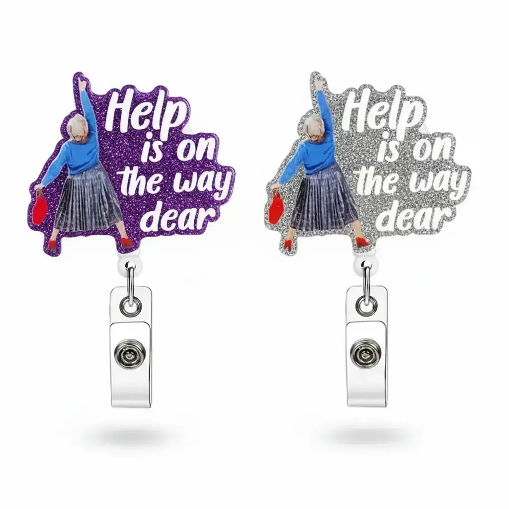 Cute Badge Reels Bundle, 2pcs Retractable ID Badge Reels with Clip, Badge Holder, Nursing Student Badge Reel, ABS and Acryl Material, for Nurses, Doctors, Students, Workers, Volunteers
