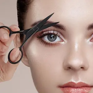 1pc Stainless Steel Pointed Beard Scissors, Hairdressing Scissors, Suitable for Eyebrows, Nose Hair, Beard, Ear Hair, Stainless Steel Eyebrow Scissors, Professional Trimming Face Hair Beauty Makeup Scissors for Men and Women