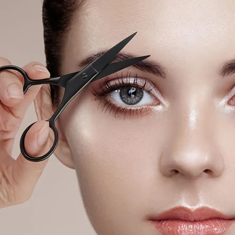 1pc Stainless Steel Pointed Beard Scissors, Hairdressing Scissors, Suitable for Eyebrows, Nose Hair, Beard, Ear Hair, Stainless Steel Eyebrow Scissors, Professional Trimming Face Hair Beauty Makeup Scissors for Men and Women, Shears for Hair