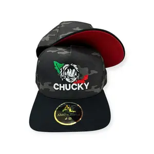 Alusive Brand Chucky Camuflage Hat with Red Bill and Camouflage Pattern by Alusive Brand