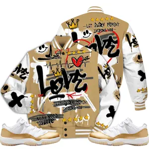 Low Mother Day 11s Outfit Varsity Jacket, Happy Love Beats Graffiti Outfits Streetwear Sneaker Matching Shirt