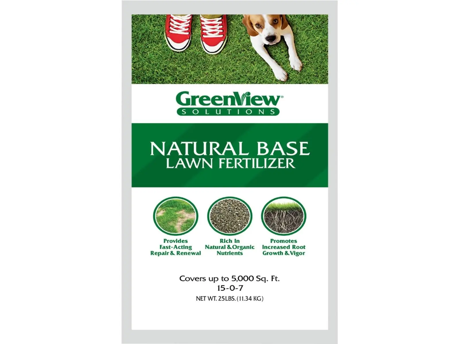 Greenview 2730177 Natural Base Lawn Fertilizer - 15-0-7 - 5000 sq. ft.