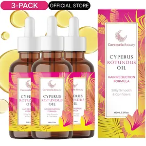 3-PACK Caramela Beauty Cyperus Rotundus Oil - 60ml Natural Cyperus Rotundus Oil For Hair Removal, Moisturizing & Soothing Cyperus Oil For Reducing Body Hair Growth, Hair Removal Oil Ideal for All Skin Types