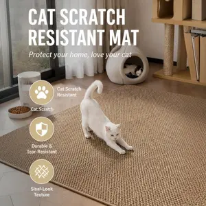 A blessing for cat-owning families! Extra-large faux sisal floor mats, Home, scratch- and bite-resistant, so you can rest assured about protecting your furniture.
