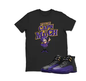 Jordan 12 Field Purple Tshirt Sneaker Match CAPN TOO MUCH,Jordan Shirt, Youth and Adult