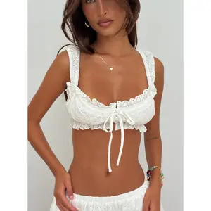 Midnight Sugar Micro Crop Top White