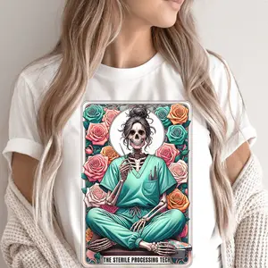 The Sterile Processing Tech Tarot Card Skeleton SPD Tech T-Shirt