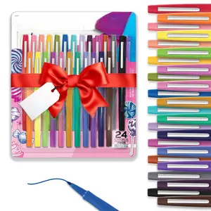 131559563 - 24 Pack Felt Tip Pens Medium Point 0.7mm, Colorful No Bleed Writing Markers
