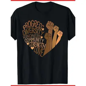 Melanin African Women Black History Fists Diversity Equity Black Cotton T-Shirt Same style for men and women 2025 summer short-sleeved printed T-shirt pure cotton 180g