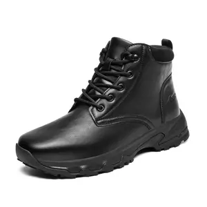Men's Slip Resistant Work Ankle Boots Non Slip Waterproof Leather Shoes for Kitchen Restaurant Food Service Staff Outdoor Casual Walking Fashion Footwear - Boy, Closed