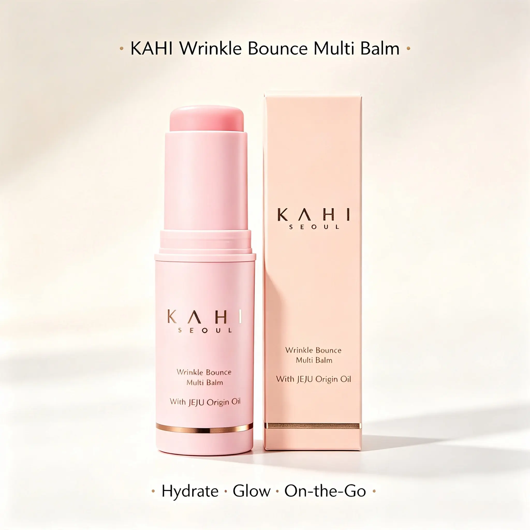 KAHI Wrinkle Bounce Multi Balm Stick 0.32oz, Multi‑Functional Hydrating Moisturizer Stick, Instant Dry‑Line Relief For Eyes, Lips, Face & Neck, Portable Makeup Primer & Mid‑Day Skin Refresher, Jeju Oil Infused Korean Skincare Balm For Dull Dry Skin