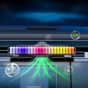 FCCEMC Car RGB Music Rhythm Lamp with Air Freshener Air Outlet Clip Colorful LED Light Bar Interior Decorative Light Aromatherapy Car Interior Diffusers