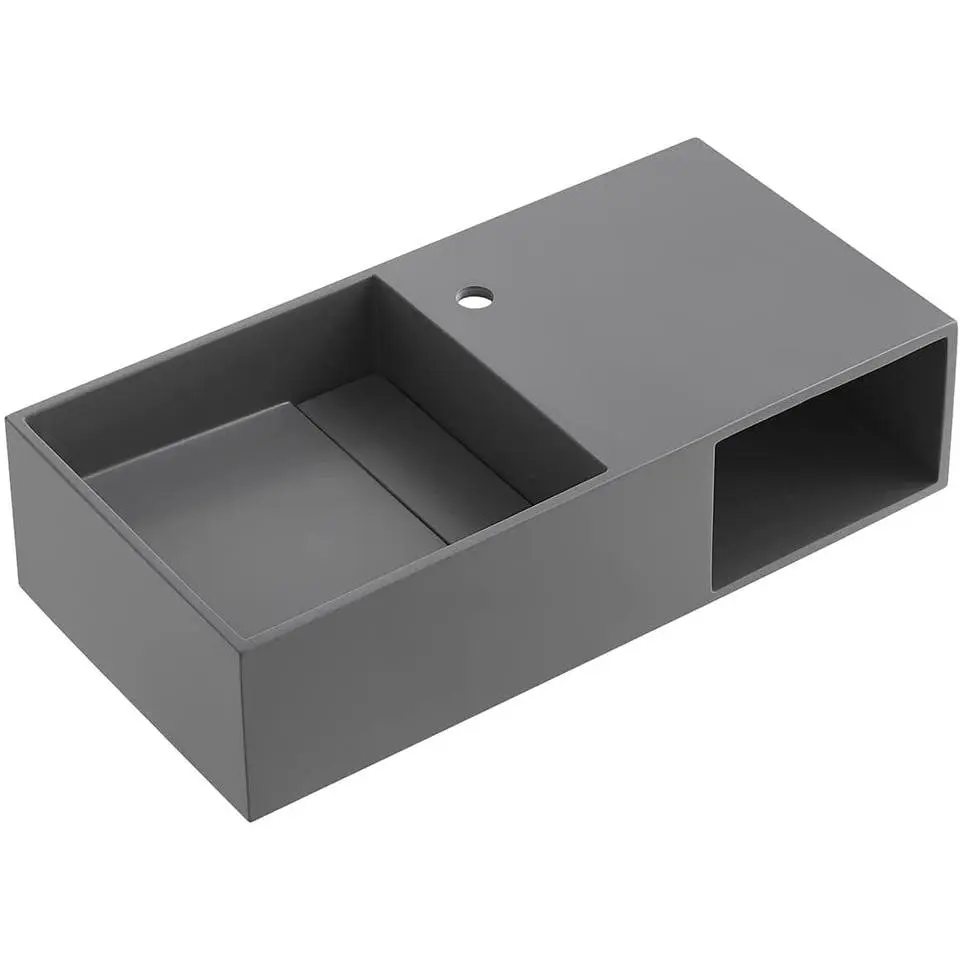 32 in. Wall-Mount or Countertop Bathroom Vanity with Flat Top and Storage Space in Matte Gray