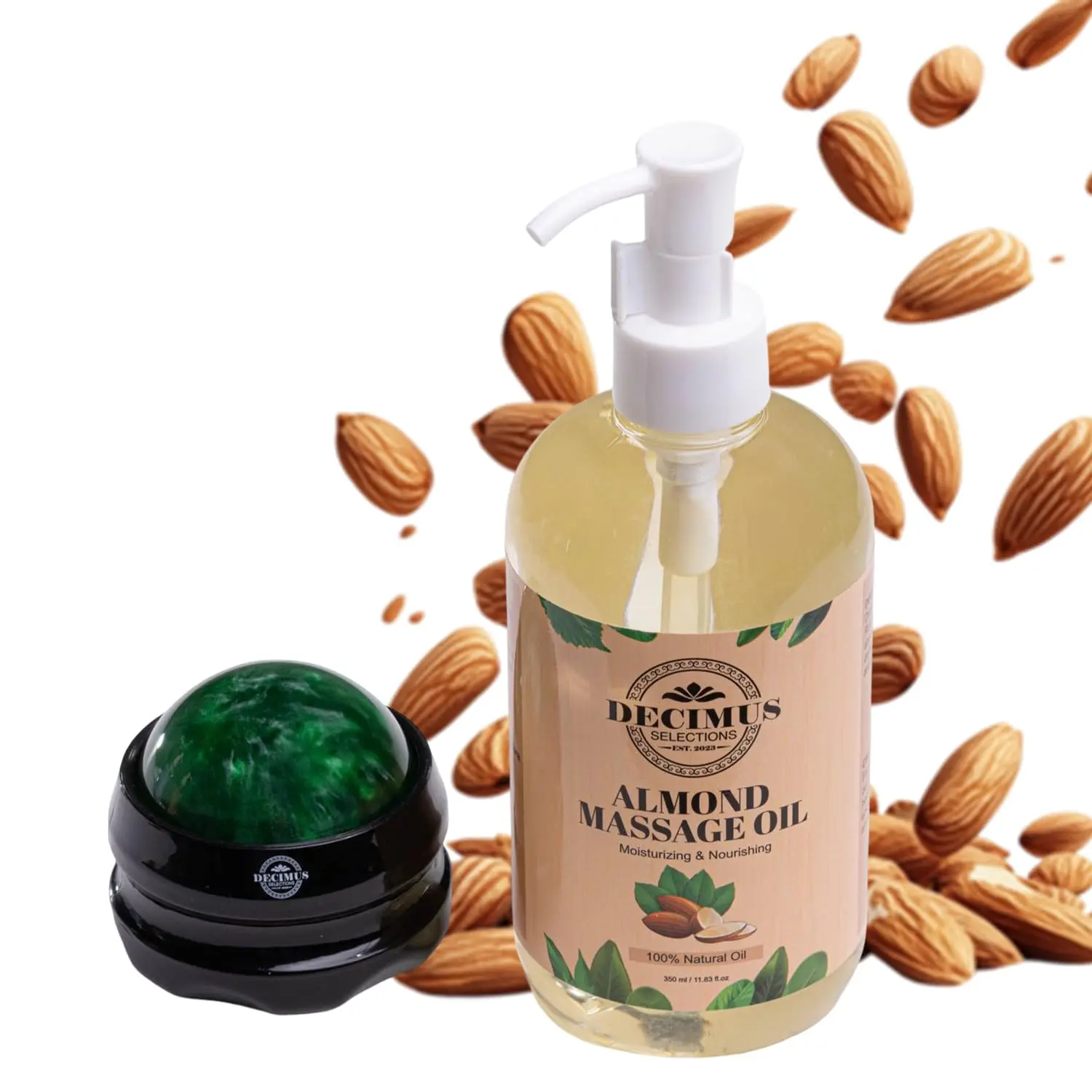 Decimus Selections EST. 2023 Almond Massage Oil and Massage Roller Ball