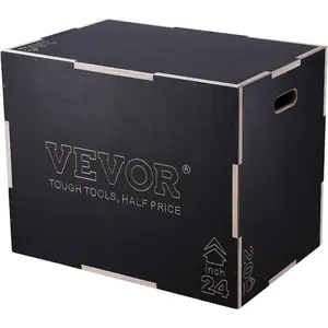 VEVOR 3 in 1 Plyometric Jump Box, Easy - to - Assemble Wood Plyo Box for Jumping Trainers, Home Gym Training and ConditioningVEVOR Super Brand Day